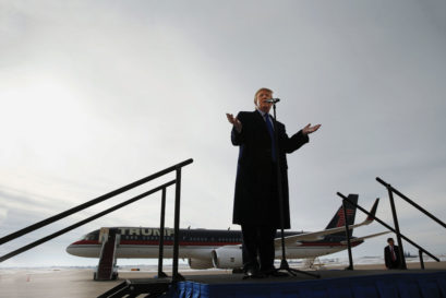 THE EGOMANIAC: Donald Trump campaigning at Dubuque Regional Airport, Iowa