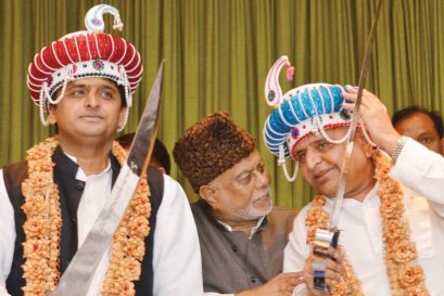 UP Chief Minister Akhilesh Yadav and Mulayam Singh Yadav