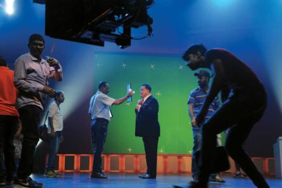 Rishi Kapoor on a set for Chalk N Duster in Mumbai, 2015