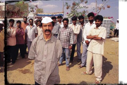 Arun Gawli with supporters in Mumbai in 1997