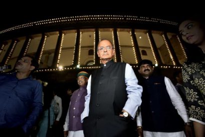 Arun Jaitley at Parliament on June 30th for GST’s midnight launch