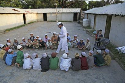 Rohingya refugee children attend a madrassa on the outskirts of Jammu
