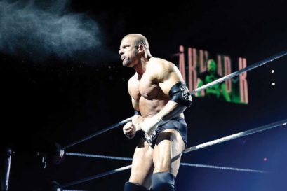 Triple H at the WWE fight against Jinder Mahal in Delhi