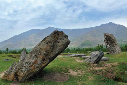 Megaliths at the ancient Burzahom settlement 16 km northeast of Srinagar