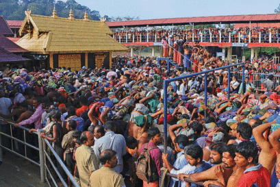 Pilgrims at Sabarimala Temple, Kerala