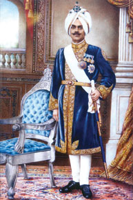 Maharaja Jagatjit Singh of Kapurthala, in his signature blue velvet achkan (Courtesy: Prince and Patron and Patriarch: Maharaja Jagatjit Singh of Kapurthala)